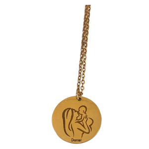 Collar disco “25 mm“ dorado y plateado