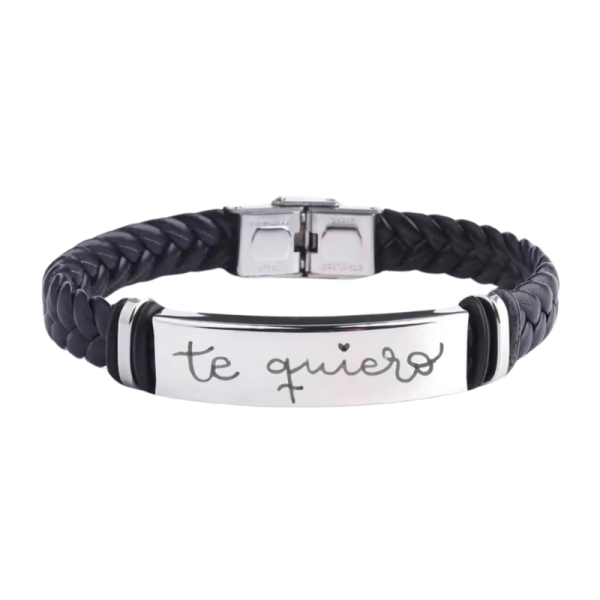 Pulsera hombre polipiel con letra manuscrita